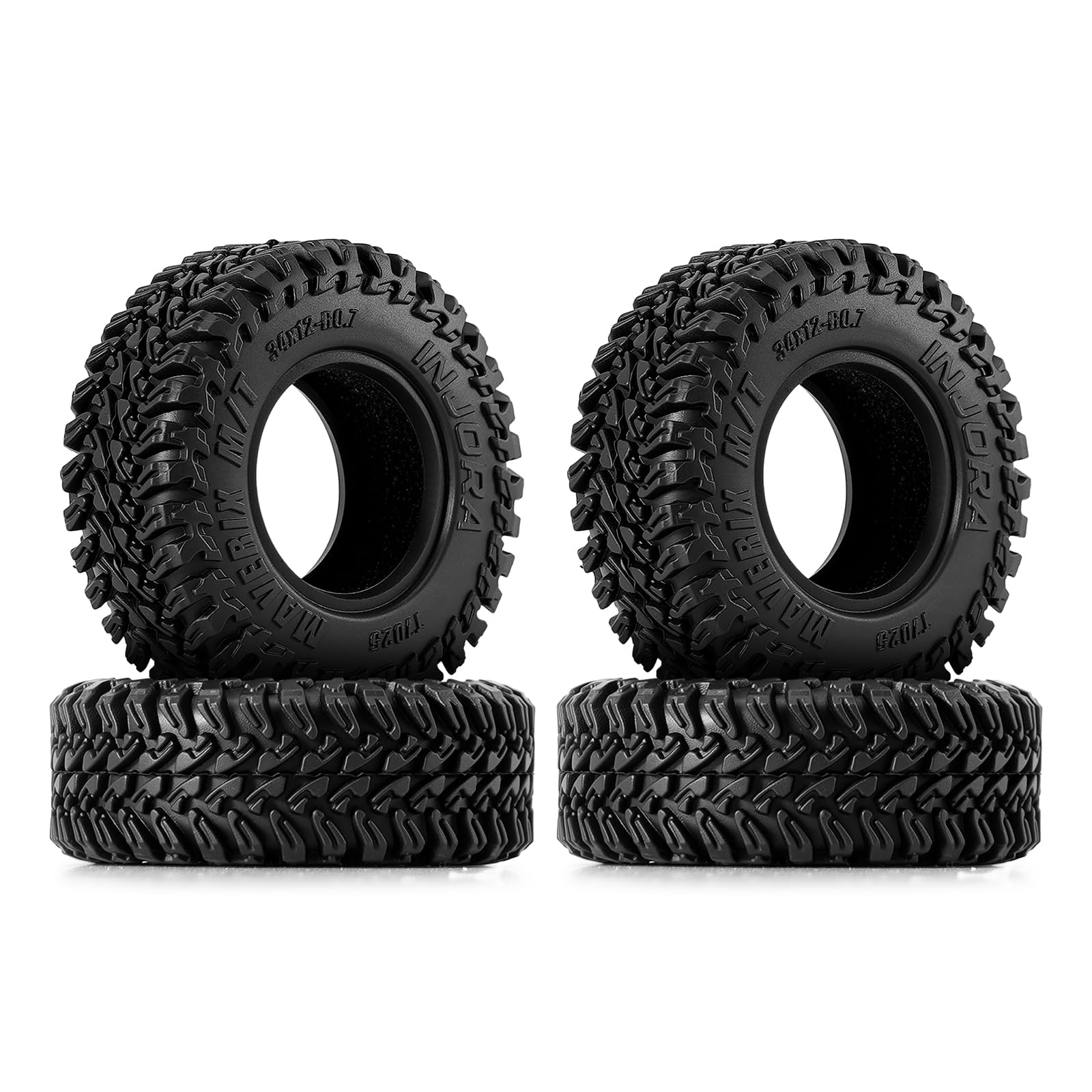 Photo 1 of INJORA 34 * 12mm 0.7" MAVERIX M/T Tires for 1/30 Axial SCX30 (T7025)