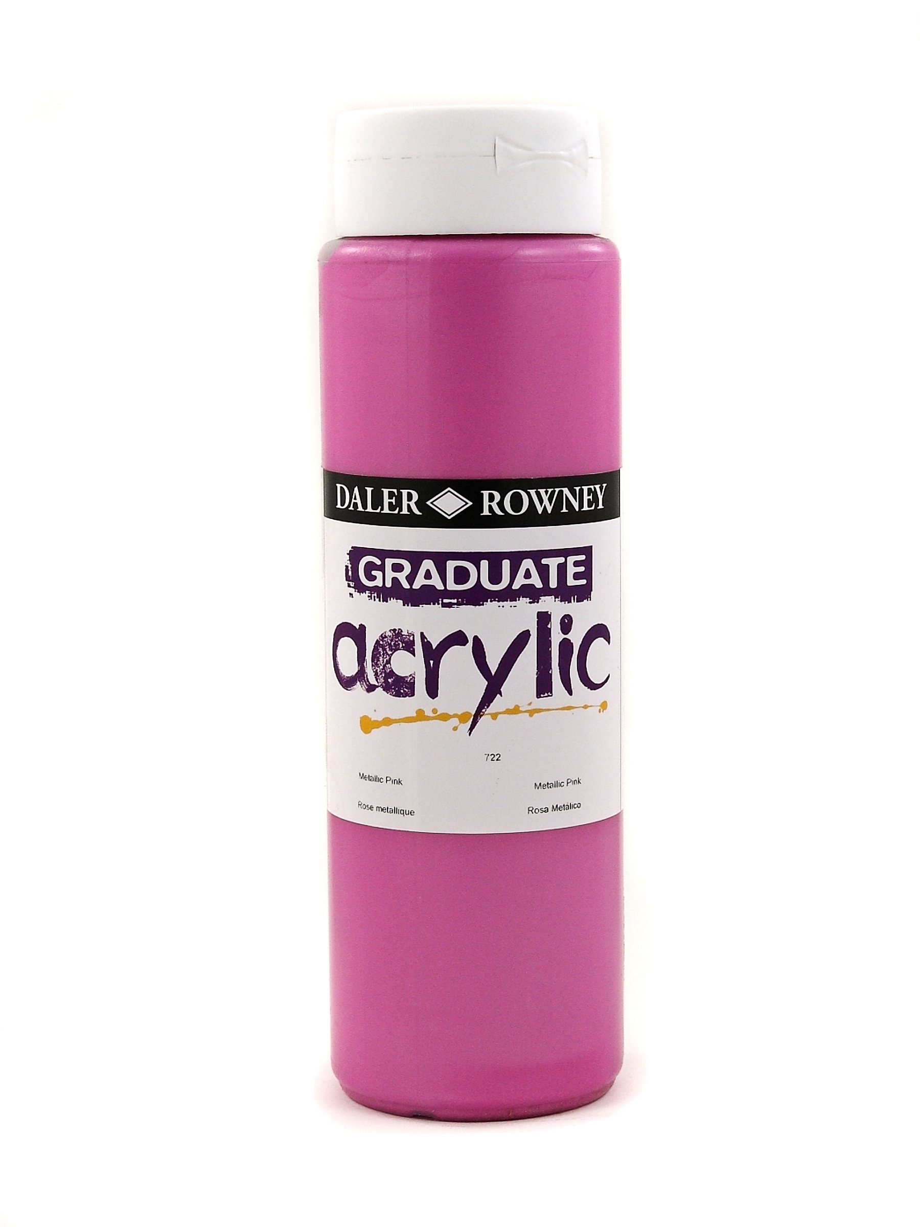 Daler-Rowney Graduate Acrylic Paint, Plastic Bottle, 16.91oz - 500 ml, Metallic Pink