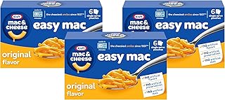 Kraft Easy Mac and Cheese, for Easy Dinner or Dinner Sides, Original Flavor, No Artificial Flavors, Preservatives or Dyes, 12.9 oz, 6 Count (Pack of 3)