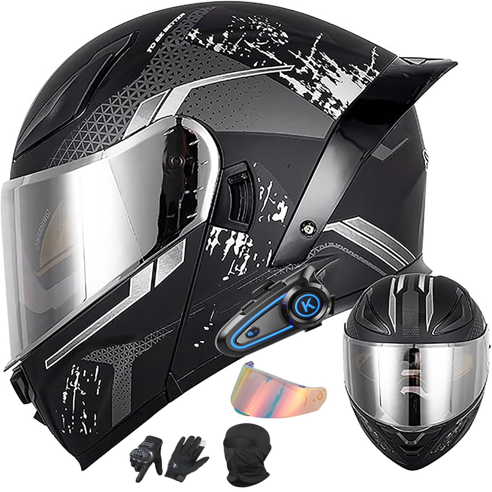 Modułowy Kask Motocyklowy – Integralny Z Klapą I Podwójną Soczewką, Z Certyfikatem DOT/ECE, Z Ochronną Czapką Antypyłową, Dorośli Unisex – Pasuje Do Motocykli Off-road