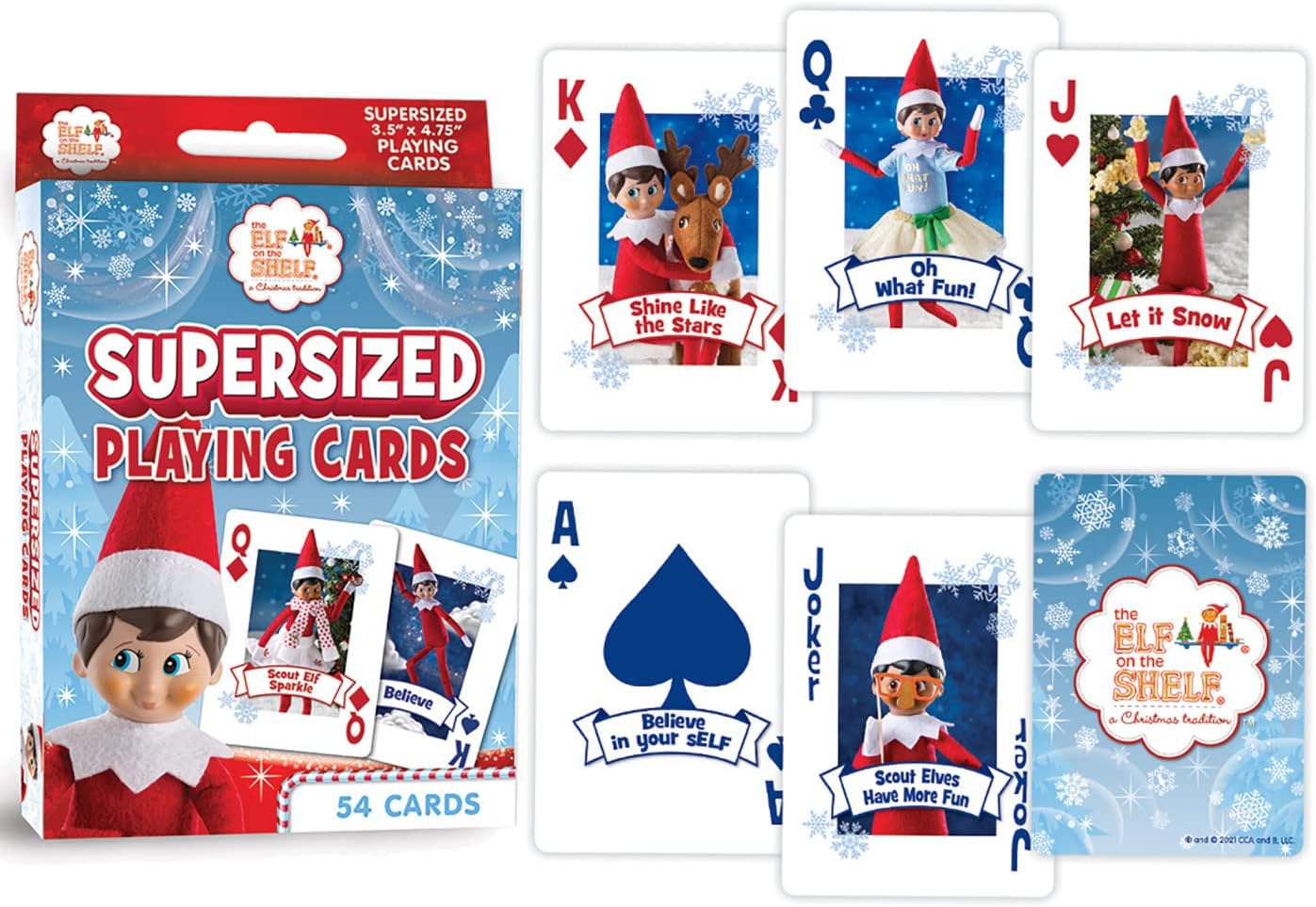 MasterPieces Licensed Kids Games - Elf on The Shelf - Supersized Playing Cards Games for Kids & Family, Laugh and Learn