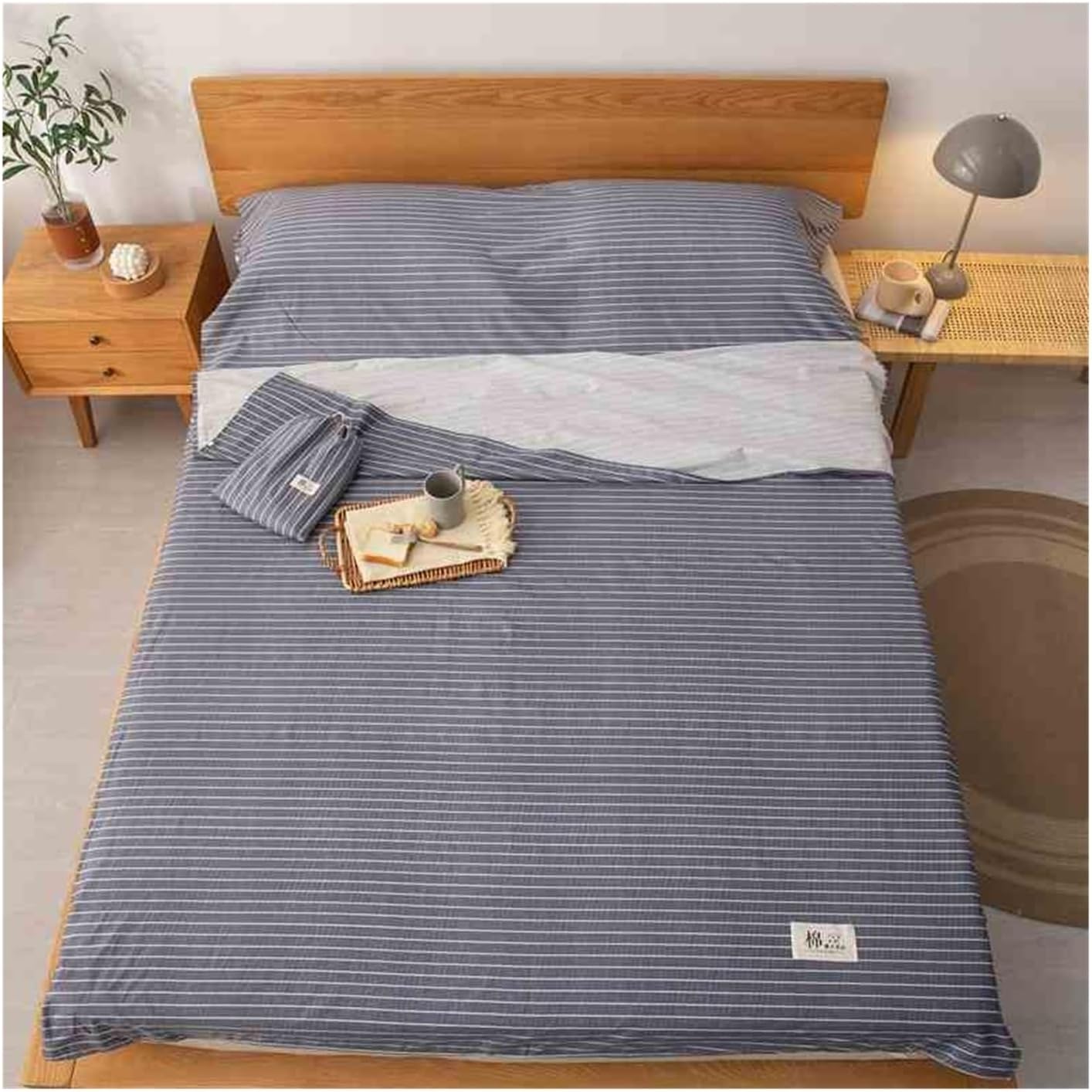 Plaid Sleeping Bag Liner Cotton Travel and Camping Sheet Single Double Lightweight Sleeping Bag for Camping Hiking Backpacking