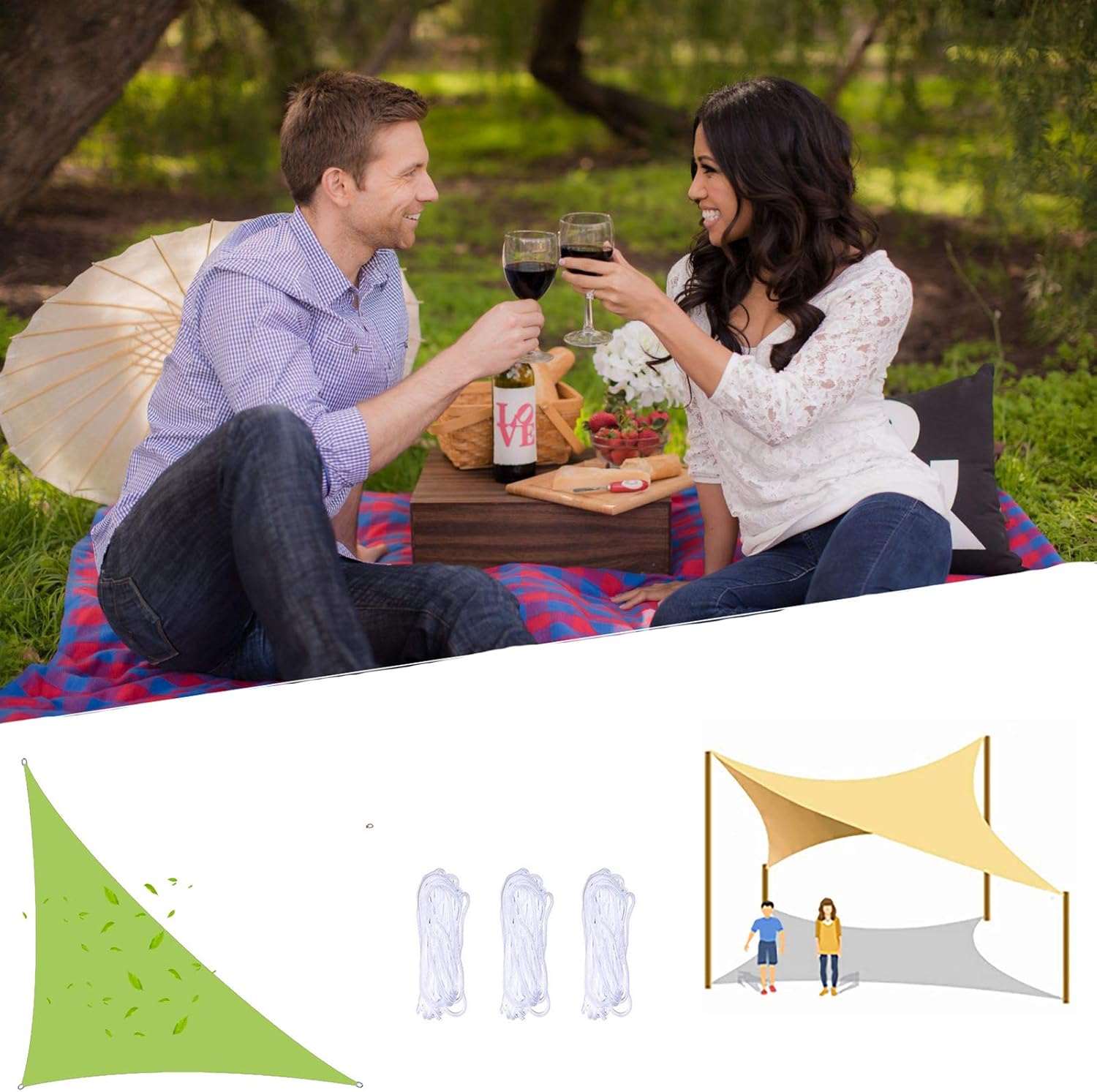 Right Triangle Sun Shade Sail Canopy 13x13x19ft, UV Block Awning, Sun Shade Cover for Garden, 95% UV Block, for Outdoor Patio Carport