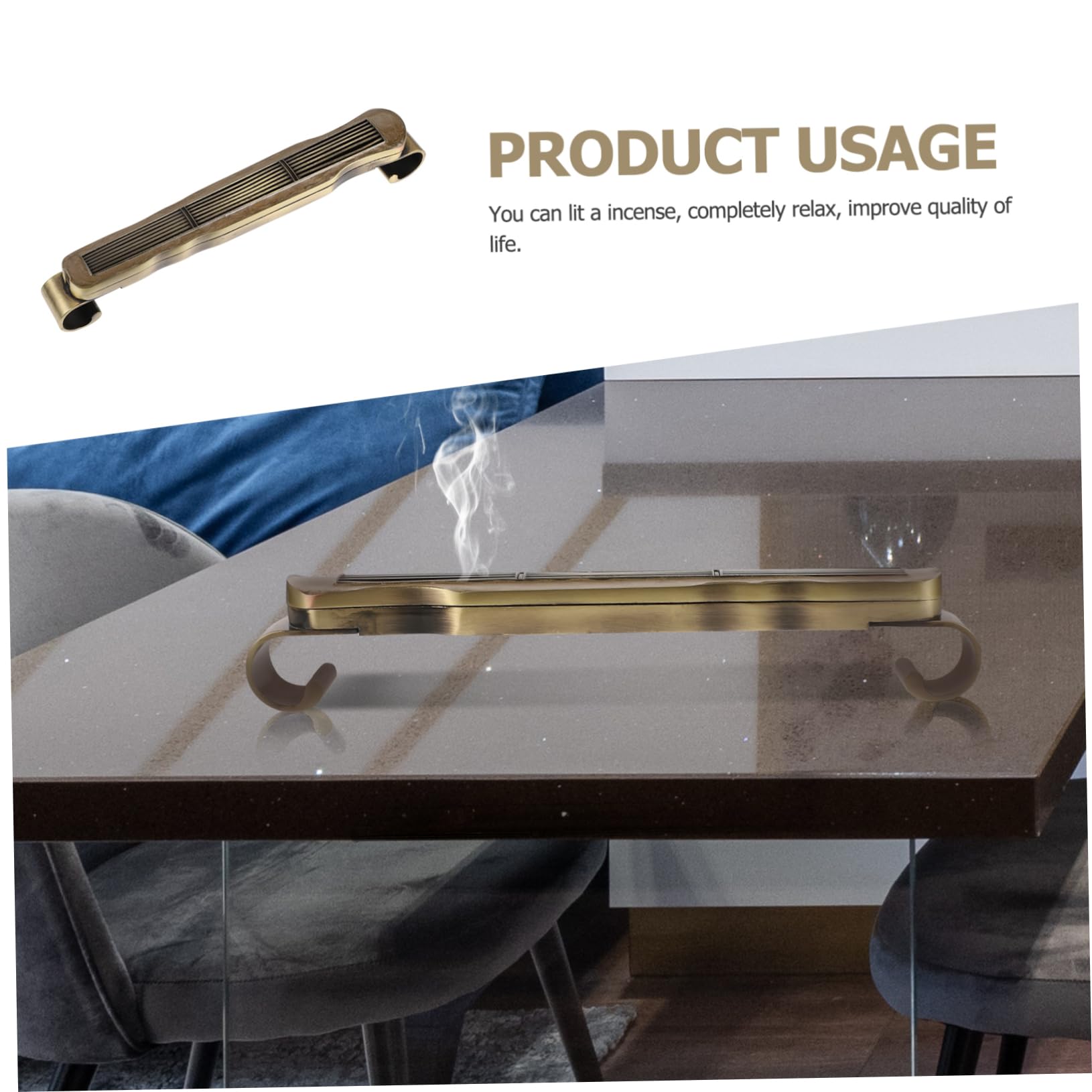 Porta Incenso in Lega di Zinco Oro, Design Classico per Casa