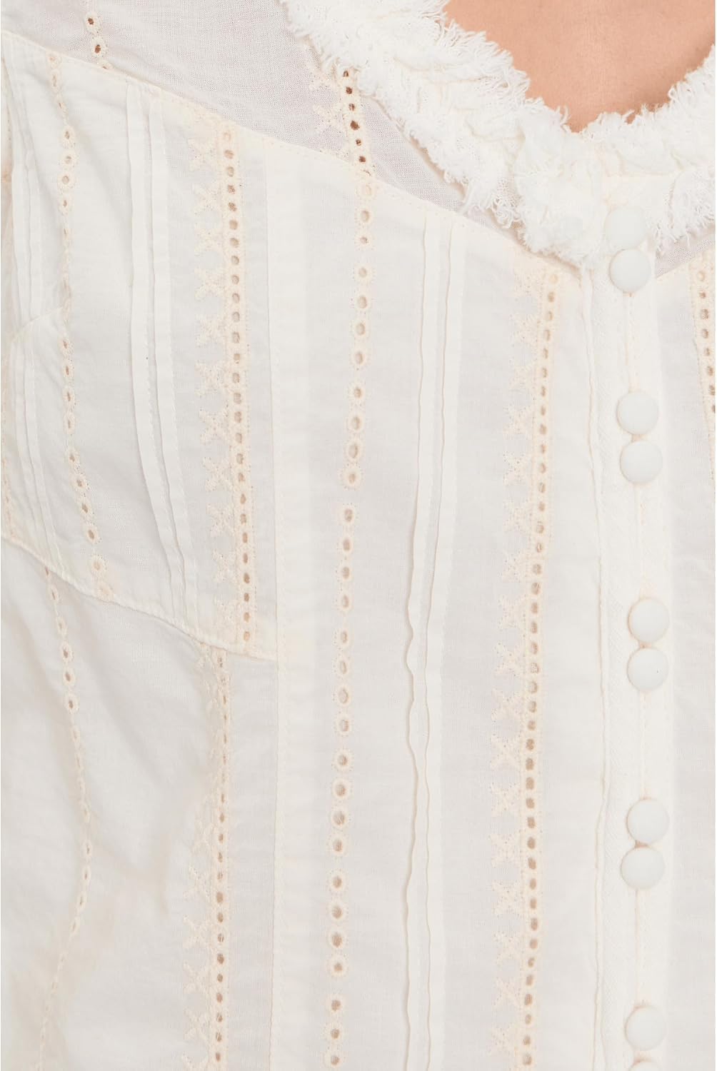Liverpool Los Angeles Petite Sleeveless Pintucked Woven Top with Ruffles