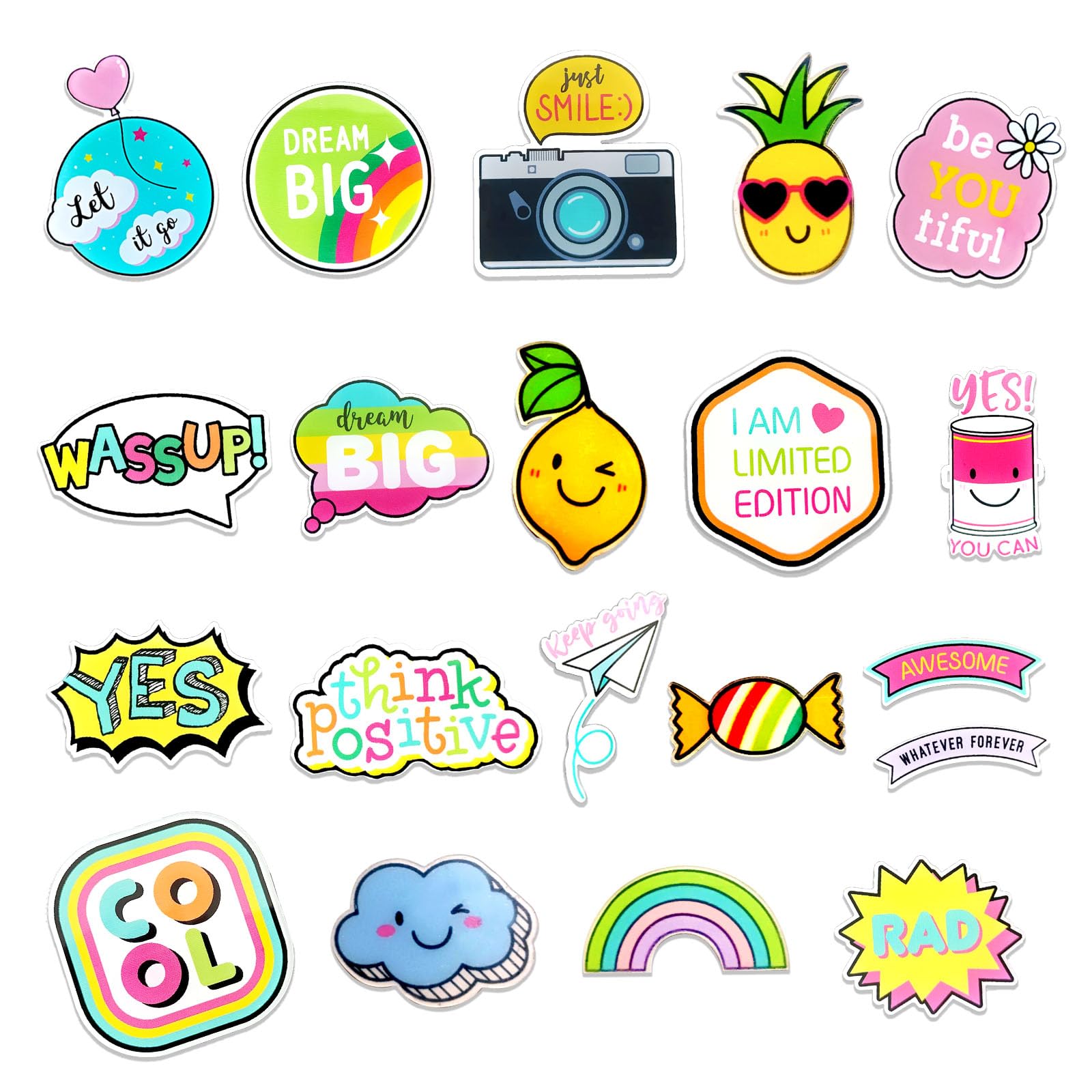 20Pcs Cute Pins for Backpacks,Acrylic Brooch Pin,Inspirational Lapel Pins,Plastic Fruit Cartoon Brooch Pin, Decoration Lapel Pin,Badges Brooch Pins for DIY Jewelry Crafts,Clothing Bags Jackets