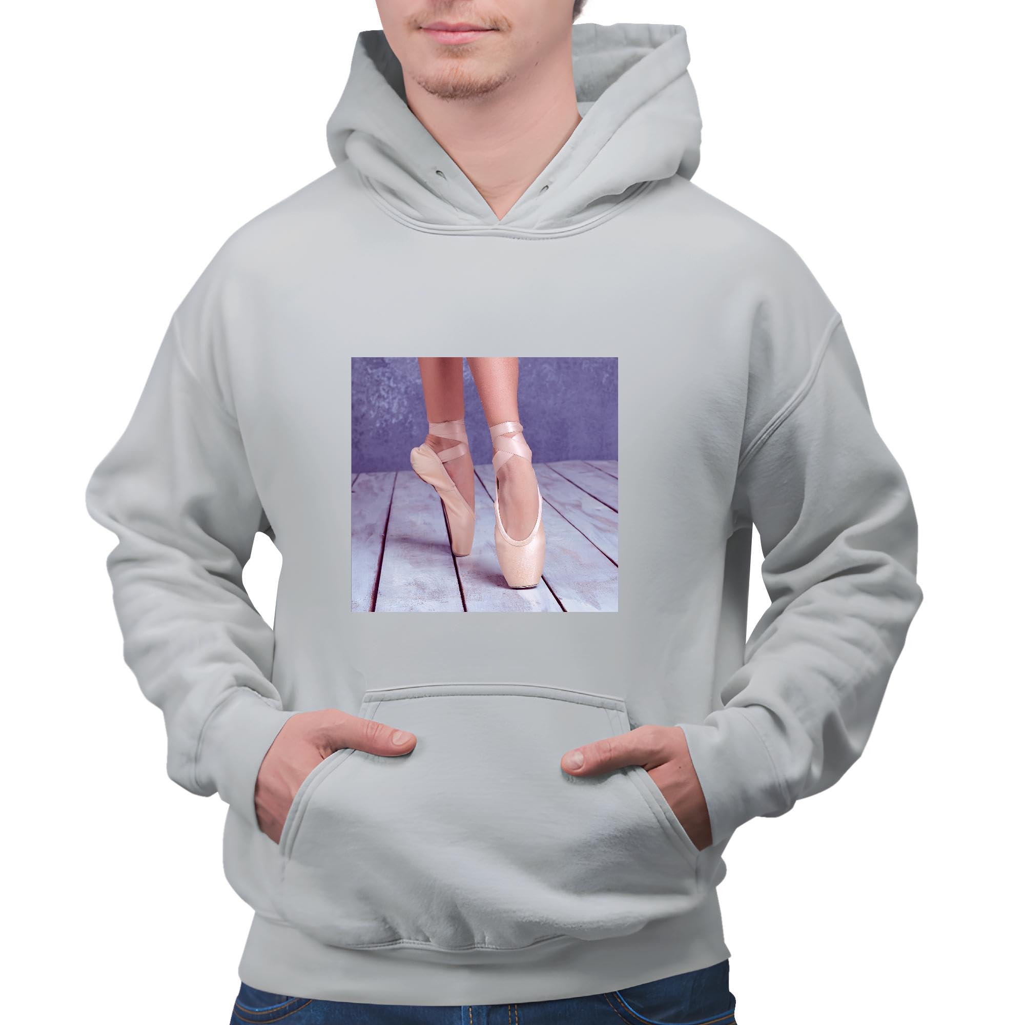 Ballet Pointe Shoes Gift Ideas for Ballerina Dance Enthusiasts Gray and Muticolor Unisex Hoodie