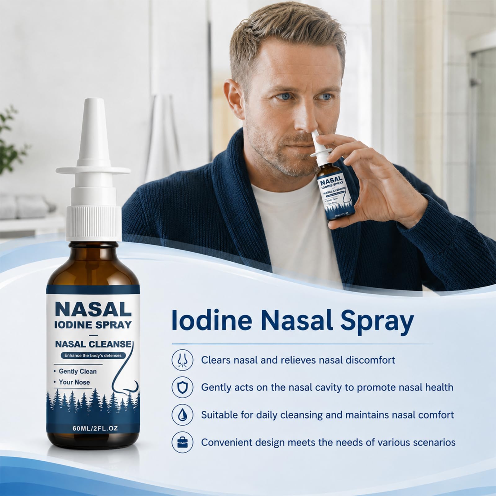 KLIFE 2Pcs Iodine Nasal Spray, Cleanses & Refreshes Your Nasal Passages, Fine Mist Non-Medicated Nasal Spray with Iodine & Fulvic Acid, Nasal Hygiene Support — Amazon image 3