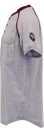 Miniatura 65 de BOCOMAL FR Shirts - Camisa ligera de 5.5 onzas de manga corta y resistente al fuego/ignífuga Gris jaspeado,Gris jaspeado oscuro,marino,Gris,Rojo
