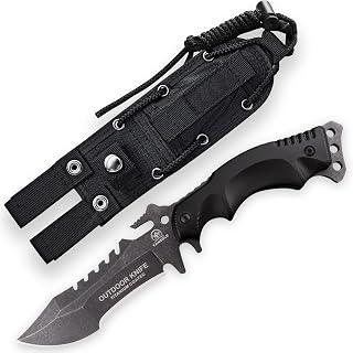TANSOLE Hunting Knife with sheath 9.25 in Full-Tang camping tactical survival knofe G10 Handle
