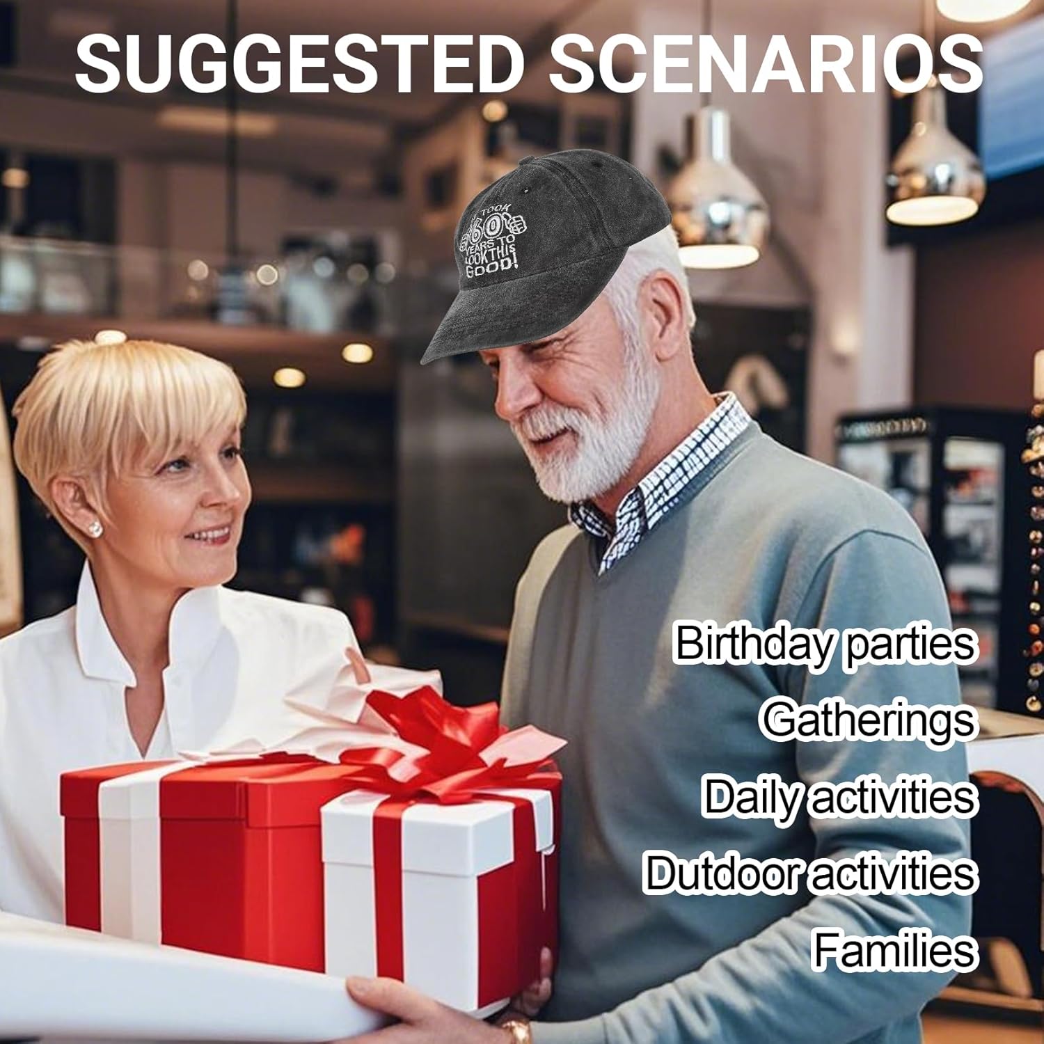 40th 50th 60th 70th Birthday Cap for Men Women,Funny Gifts for Husband Dad Grandad,1955-1985 Hat,Vintage Cotton Baseball Cap - Image 7