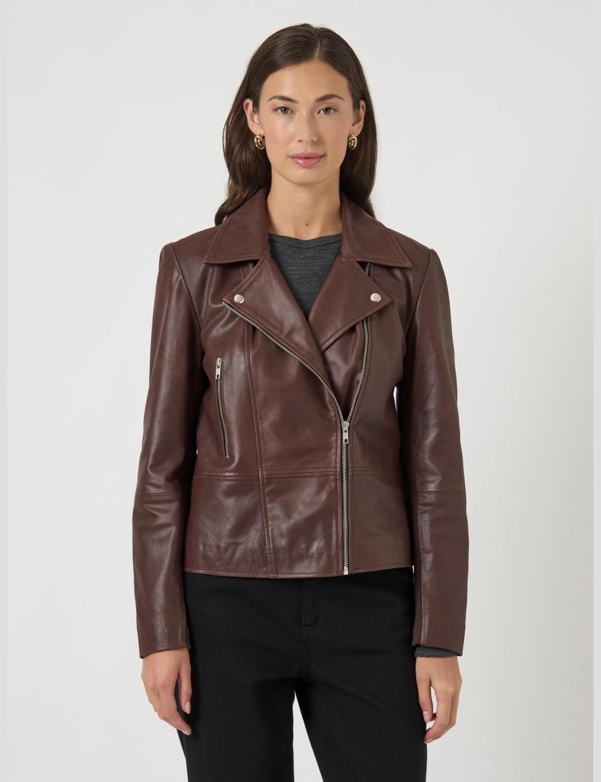 Y.A.S Damska kurtka skórzana Yassophie Leather Jacket NOOS Chicory Coffee, M, Chicory Coffee, M