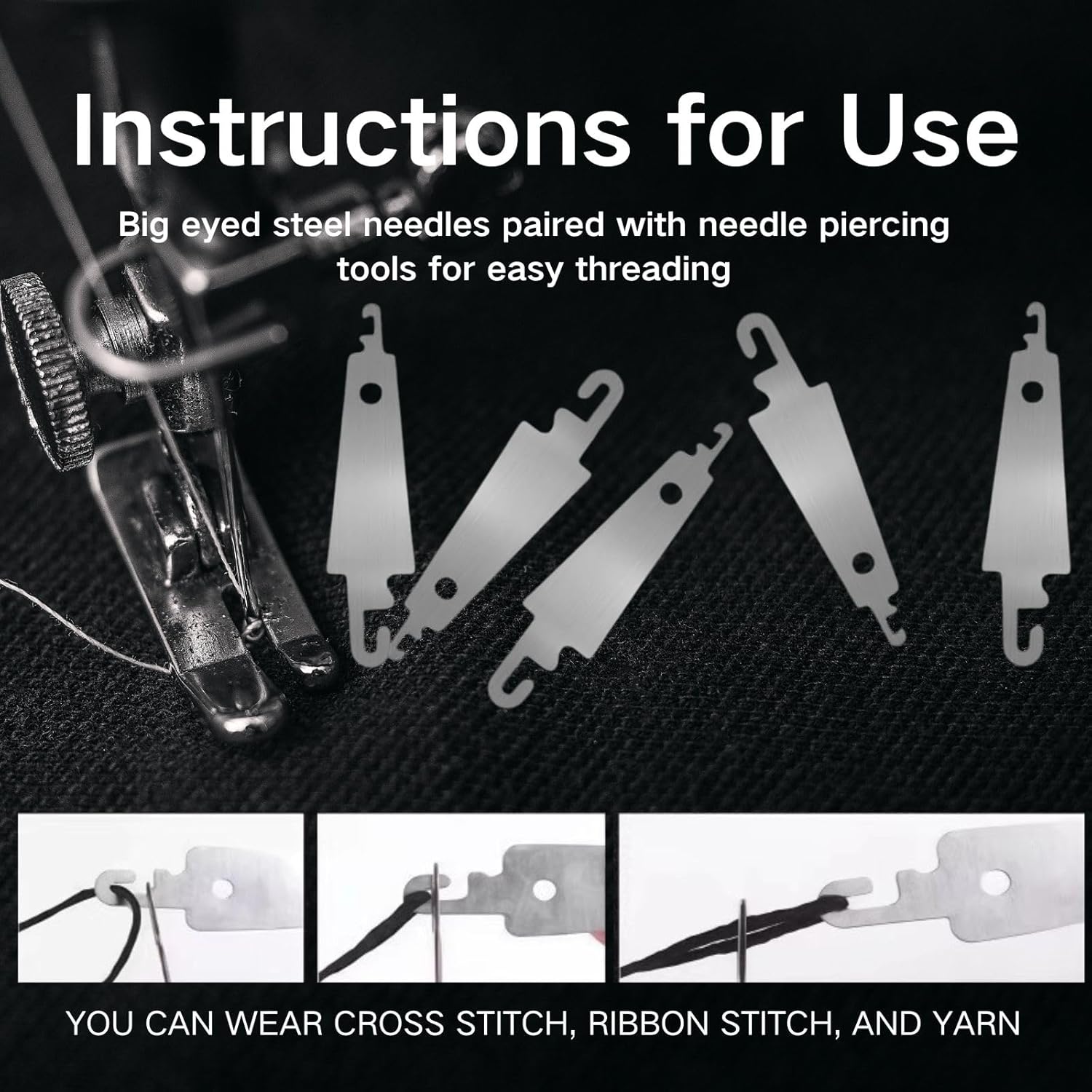 37PCS Big Eye Steel Sewing Needles Kit, Steel Needle Sewing Kit, Steel Needles for Hand Sewing, Portable DIY Handcraft Set,Suitable Sewing Supplies for Various Stages - Image 6