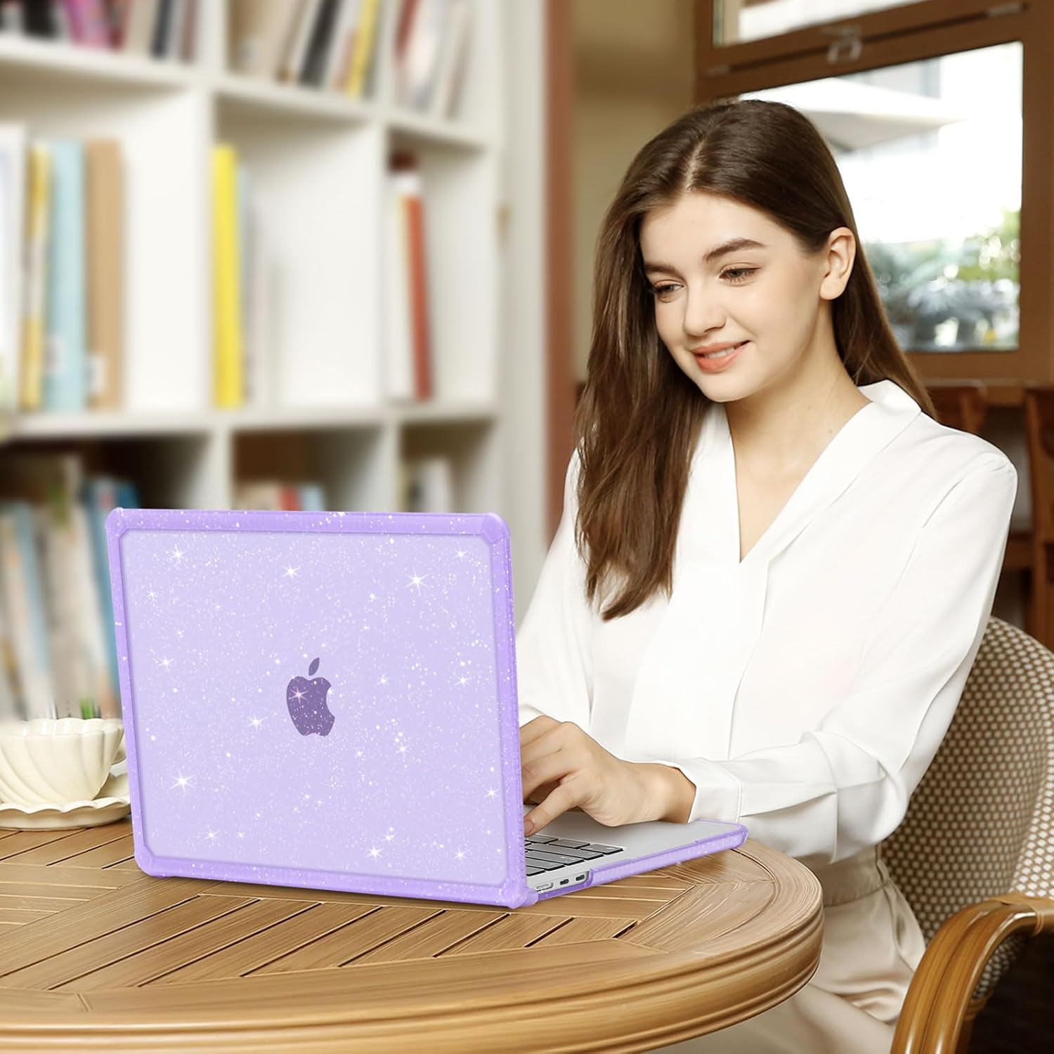 MOSISO Compatible with MacBook Air 13 inch Case 2026 2025 2024 2023 2022 M4 A3240 M3 A3113 M2 A2681, Glitter Hard Case with TPU Bumper&Keyboard Cover&Screen Film for MacBook Air 13.6, Purple - Image 6