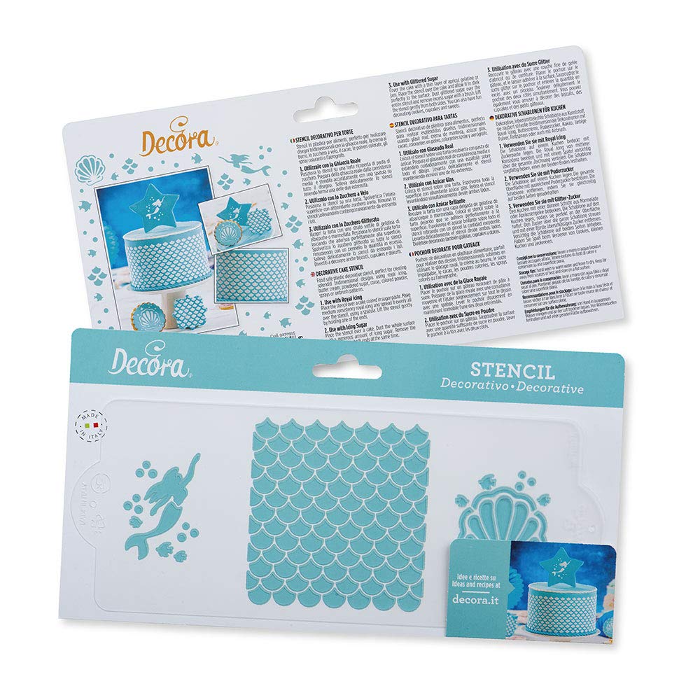 DECORA 9270915 Stencil Mermaid 10 X 25 CM