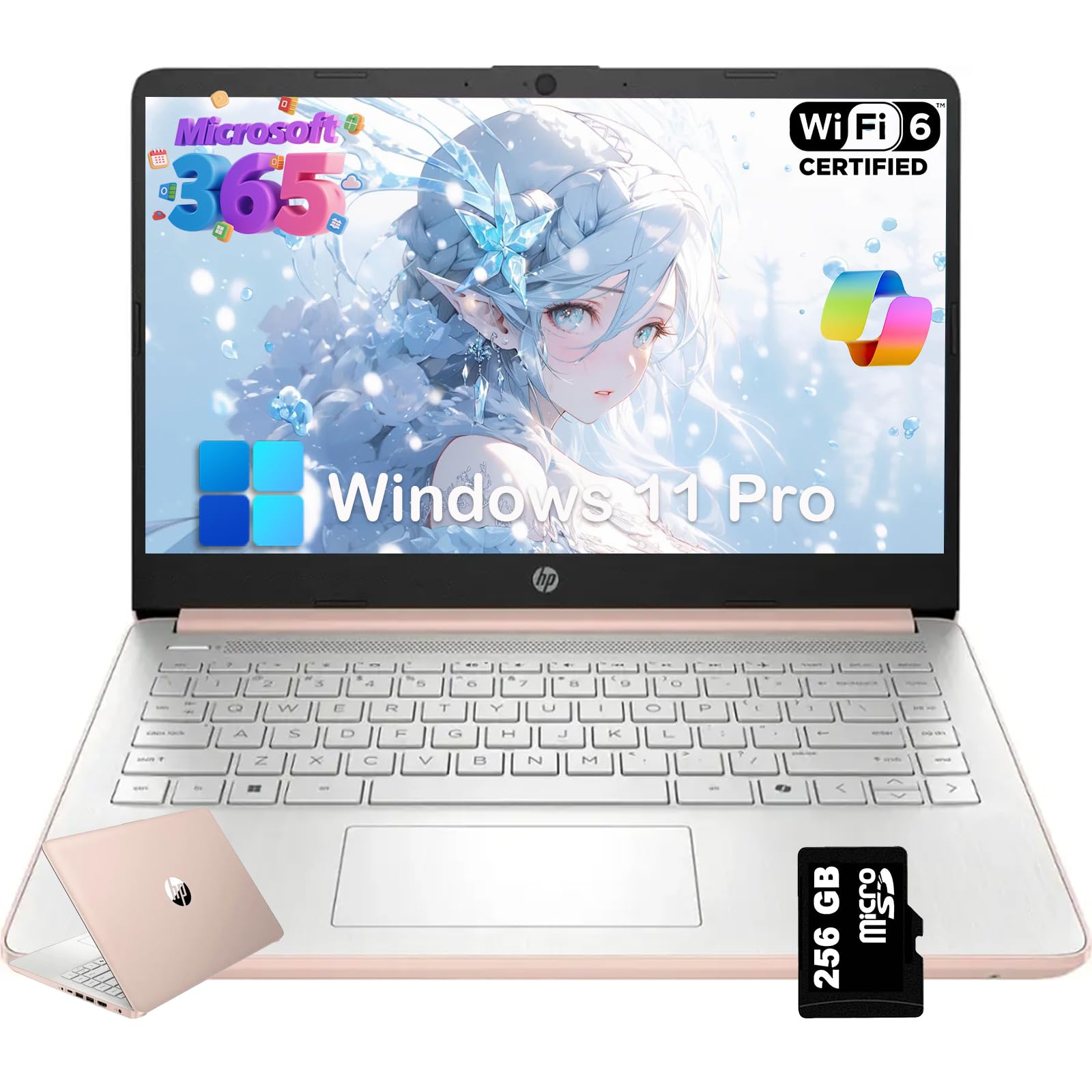 【2025モデル】HP ノートパソコン 14型 Office付 ローズゴールド Amazon.com: HP 14 Laptop Computer 2025 Ultra Light, AI Copilot