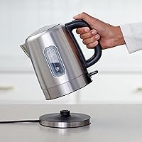 Vista 4 de Yaxa Basics Hervidor eléctrico de acero inoxidable para té y café, sin BPA, de ebullición rápida, apagado automático, 1 litro, 1500 W, negro