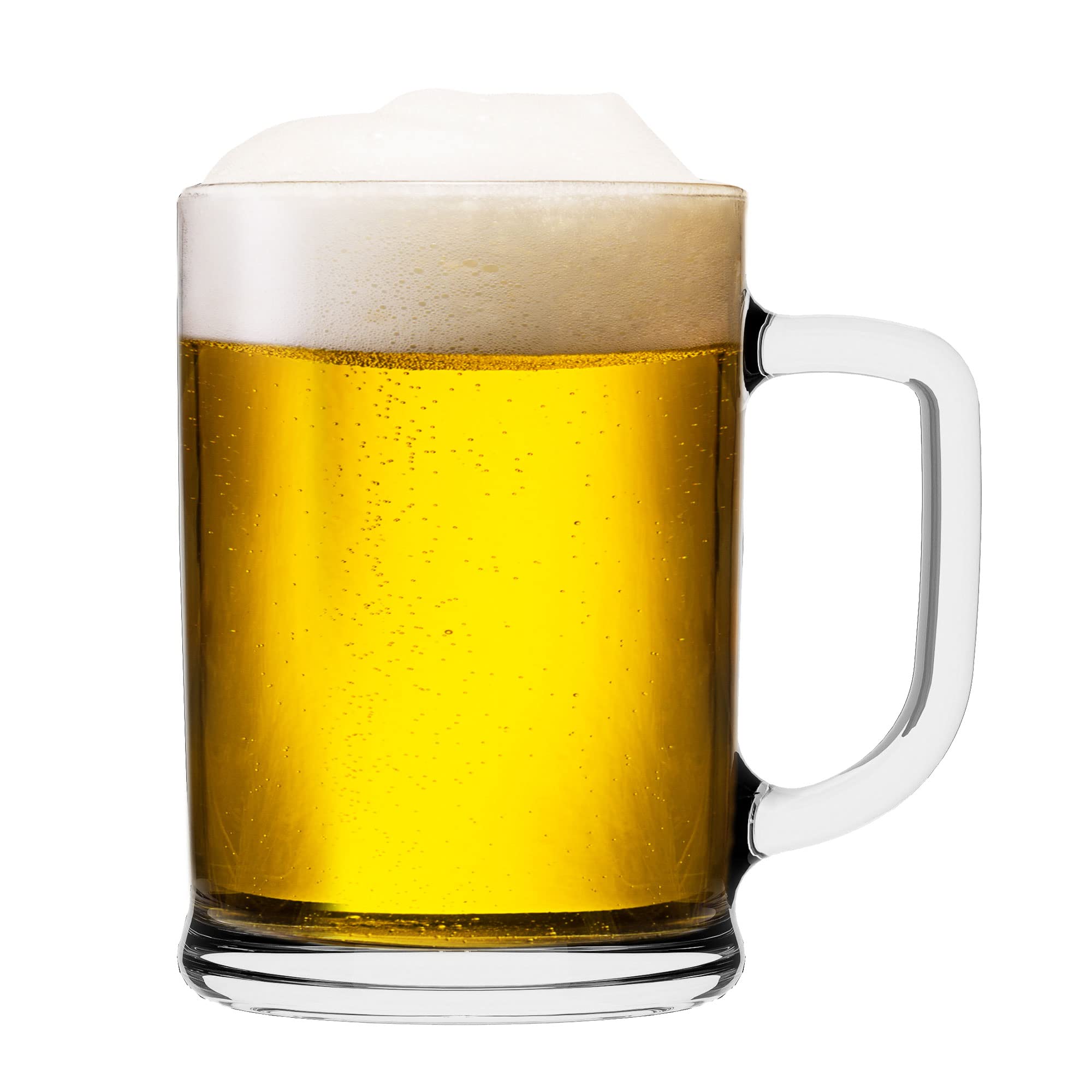 TREND FOR HOME Bierkrug 0,5 Liter Set von 6 mit Handlichem Griff Glaskrug 0,5 Liter Bier Glas Bier Krug Biergläser 0,5 Bierbecher Biermaßkrug Glas Bierkrüge Maßkrug Transparent, Ulf (Packung mit 3)