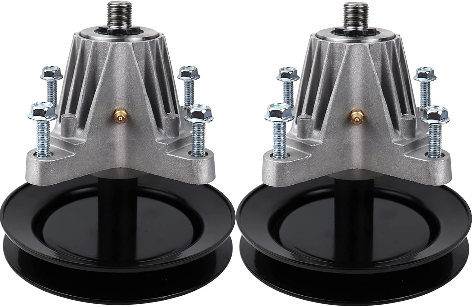 918-04822A 918-04822B 04822 618-04822 918-04889 Spindle Assembly Troy bilt Pony Spindle Replaces MTD and Cub Cadet 42 Inch Deck Lawn Mowers, Spindle with Pulley, Tapped Bolt and Zerk Fitting, 2 Pack : Patio, Lawn & Garden