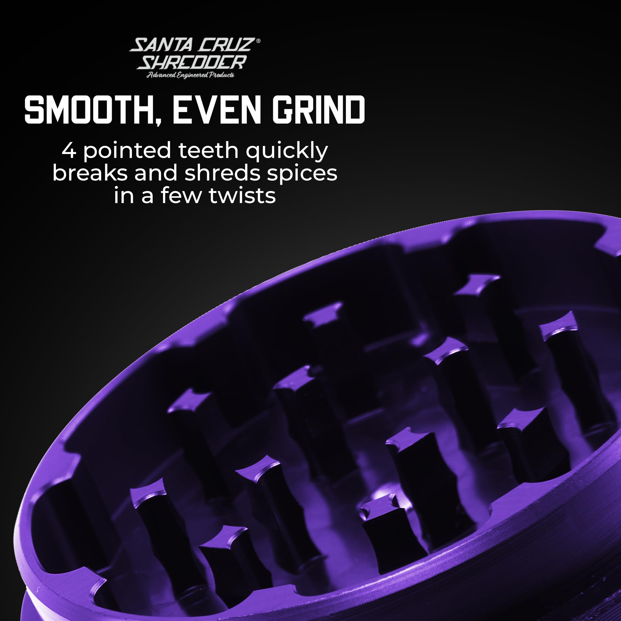 Santa Cruz Shredder Herb and Spice Grinder Made in USA (Large (2.7 Inch), Purple)