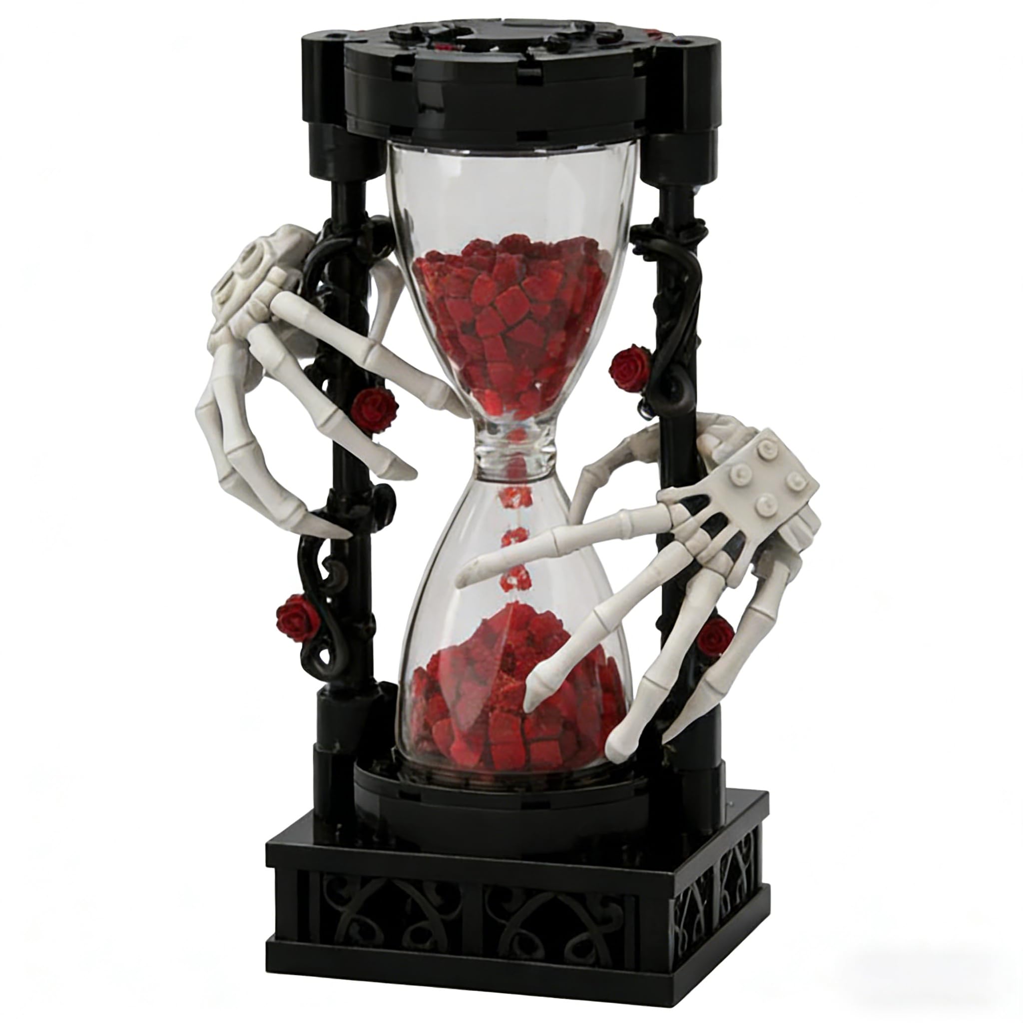 SANFUNET Hourglass with Skeleton Hands Building Blocks, 500+ PCS Gothic Skull Hourglass Building Model, MOC Construction Kit & Building Toy, Compatible with Major Brands
