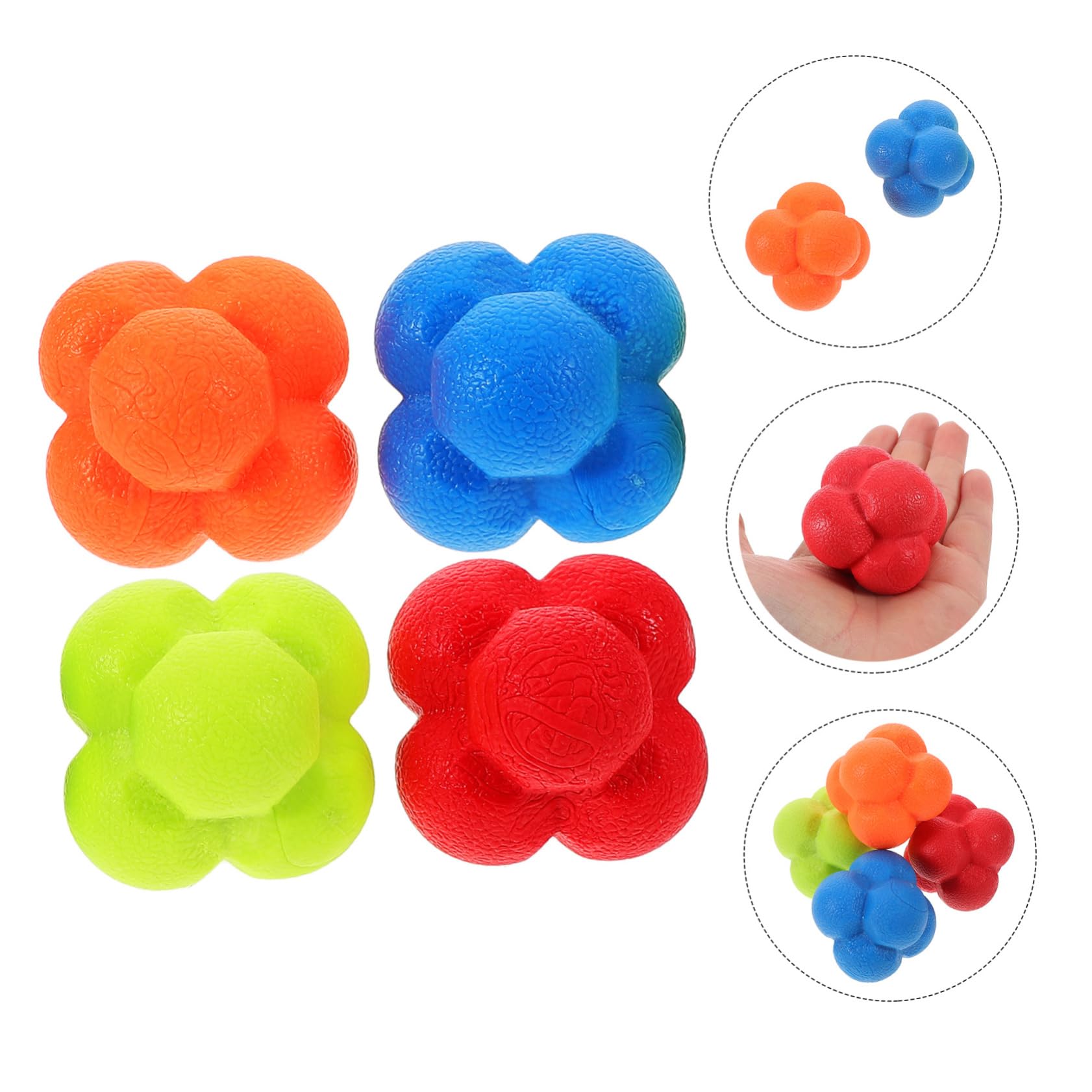 UPKOCH Set de 4 Balones de Reacción Hexagonales de TPE, Ligeras y Resistentes para Entrenamiento de Velocidad y Agilidad en Interiores y Exteriores — view 8