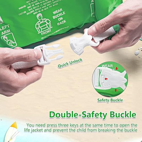 Miniatura 9 de AmazeFan Chaleco salvavidas de natación para niños, para piscina, flotadores de ayuda para nadar, chaleco de natación con bolsa de almacenamiento