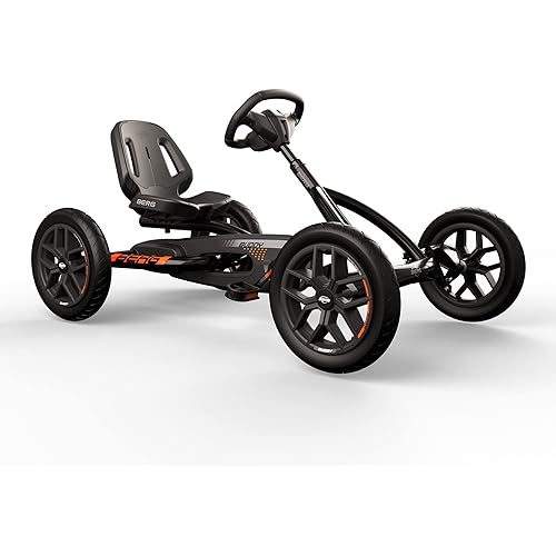 Berg Toys - Buddy Graphite Pedal Go Kart - Go Kart - Go Cart for Kids - Pedal Car Outdoor Toys for Children Ages 3-8 - Ride On-Toy - BFR System - Adjustable Seat - Pedal Kart for Kids (Graphite)