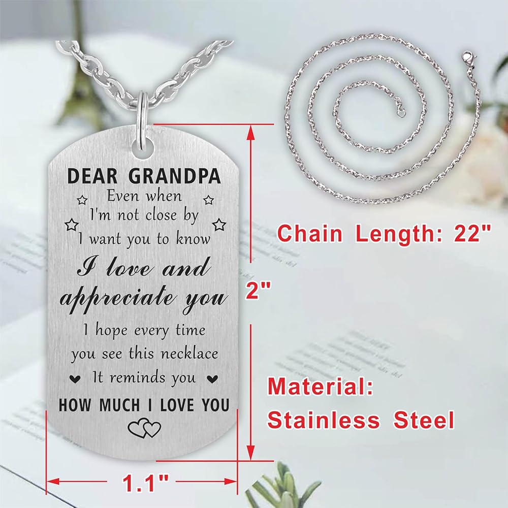 Amazon | Jzxwan 親愛なるおじいちゃんへのギフトネックレス Remember
