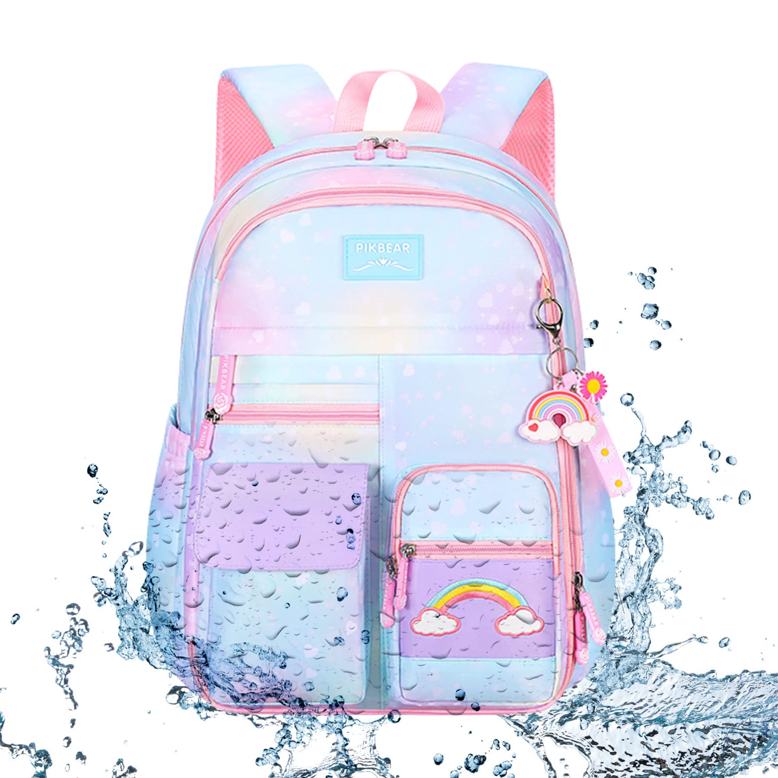Lambo Regenboogrugzak, rugzak voor meisjes, regenboog, boekentas, basisschool, tas, meisjes, rugzak, waterdichte schoolrugzak, kleine kinderen, boekkas voor tieners, blues, 1 Lambo Regenboogrugzak, rugzak voor meisjes, regenboog, boekentas, basisschool, tas, meisjes, rugzak, waterdichte schoolrugzak, kleine kinderen, boekkas voor tieners, blues, 1