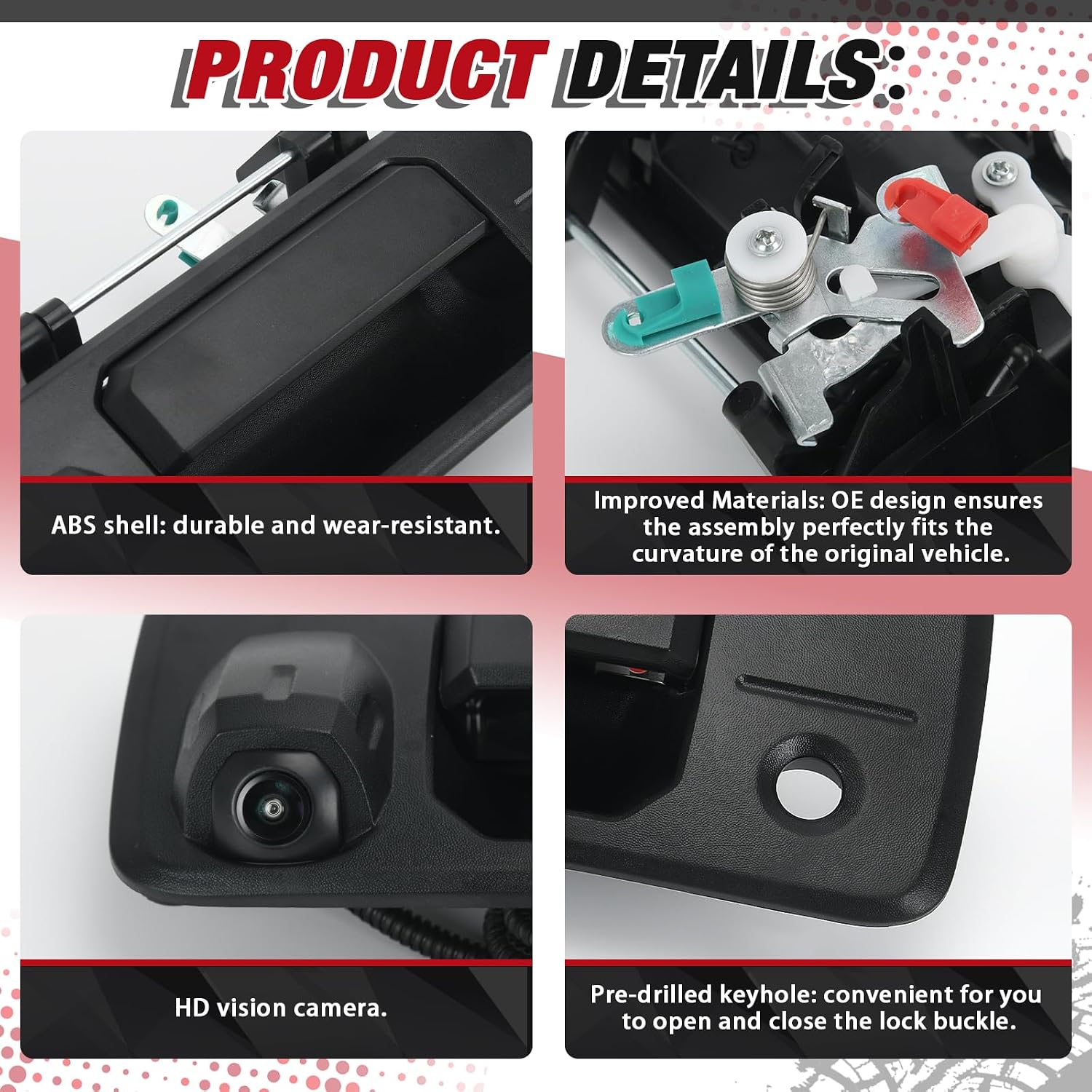 Rear Tailgate Handle w/Backup Camera & Key Hole Comes with RCA Plug for Toyota Tundra 2014-2019 Toyota Tacoma 2016-2020 69090-0C090