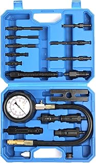 17pc Diesel Engine Compression Tester Kit, Diesel Compression Tester Cylinder Pressure Gauge for Diesel Cars and Trucks(Blue)