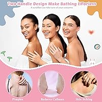 Vista 5 de Juego de 4 paños exfoliantes para la espalda, 2 toallas exfoliantes de nailon para la espalda, 2 pares de guantes de ducha para mujeres y hombres