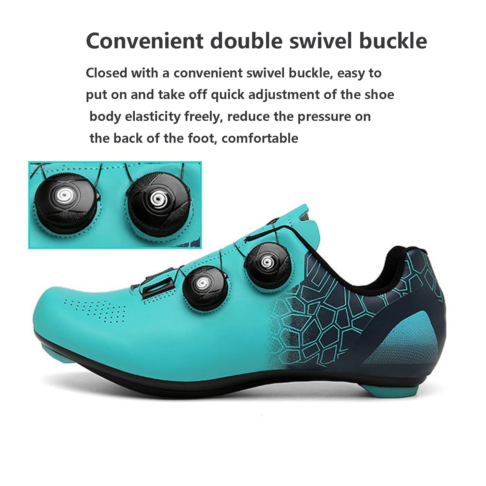 Męskie i damskie buty rowerowe szosowe, buty do jazdy na rowerze szosowym, ze sznurkami spinningowymi, NIEBIESKI, 40 EU
