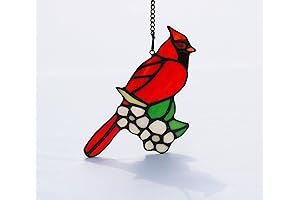 Stunning Glass Cardinal Window Hanging: A Radiance in Remembrance