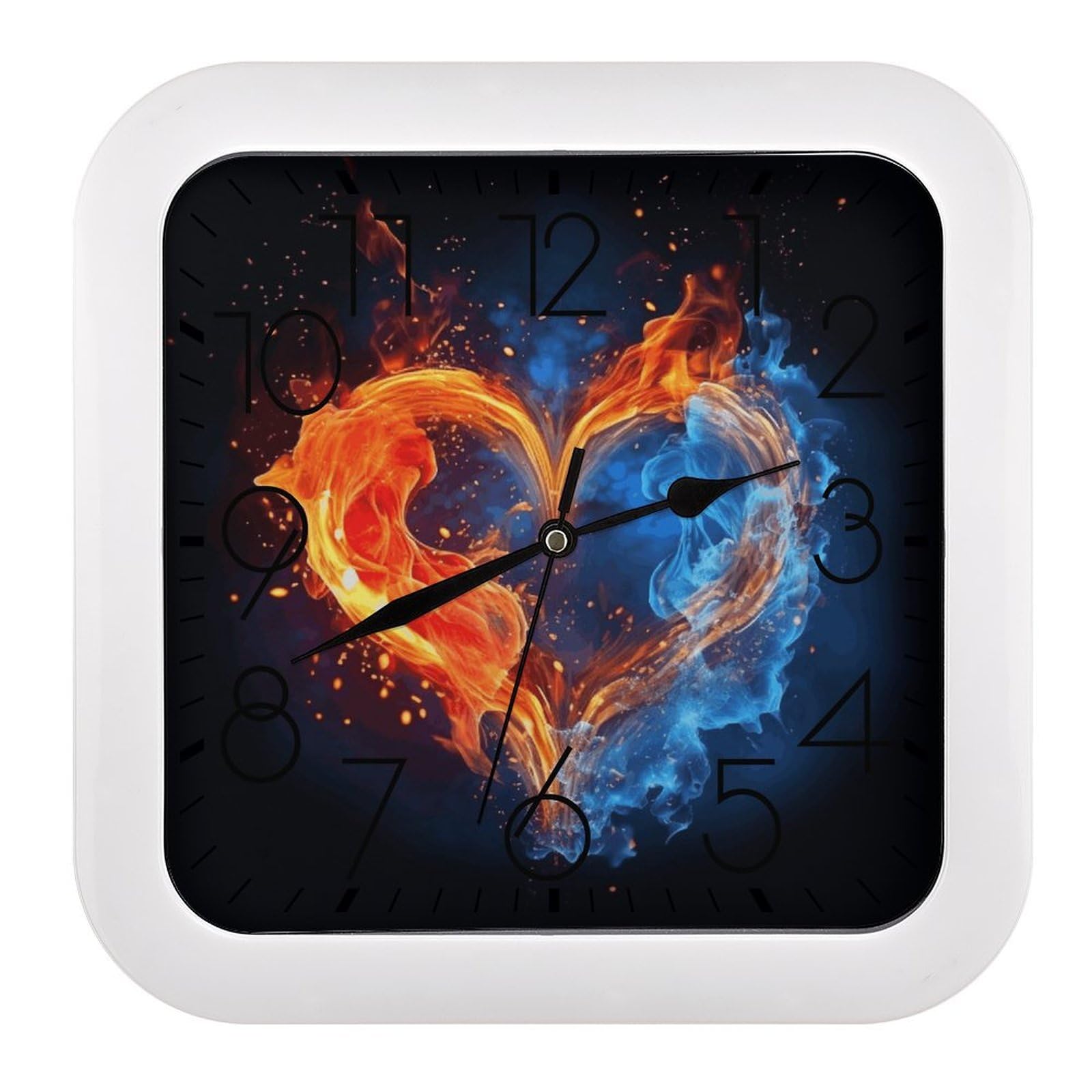 Horloge murale silencieuse pour cuisine et chambre décor cœur moderne