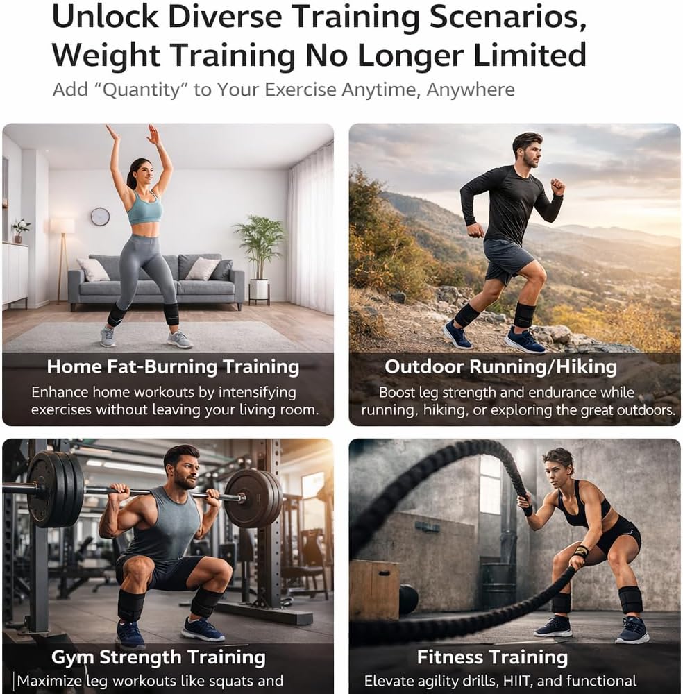 Weighted Ankle Leg Bands, Adjustable Loading Weighted Leg Strap Professional Ankle Band for Fitness, Walking, Jogging, Exercise, Gym Weights For Men