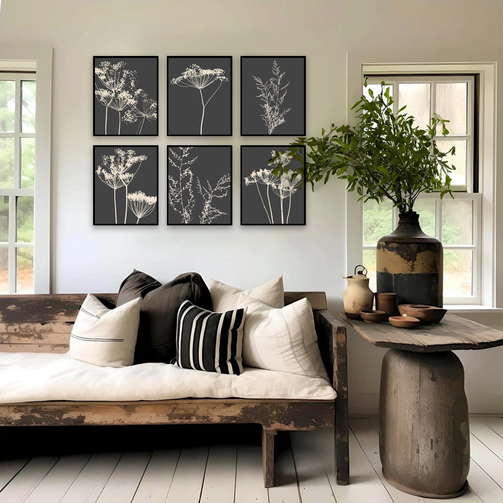 Set 6 Stampe Botaniche Da Parete - Stile Bohémien E Rustico, 20x25cm, Per Camera E Soggiorno - Foto 4