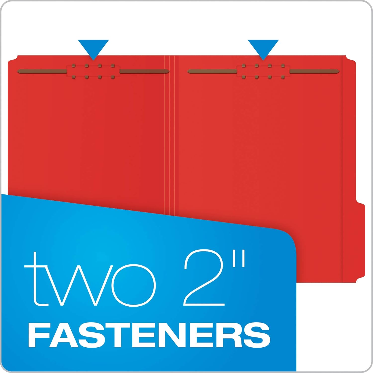 Pendaflex Fastener Folders, 2 Fasteners, Letter Size, Blue, 1/3 Cut Tabs in Left, Right, Center Positions, 50 per Box (22040GW) : Colored File Folders : Office Products
