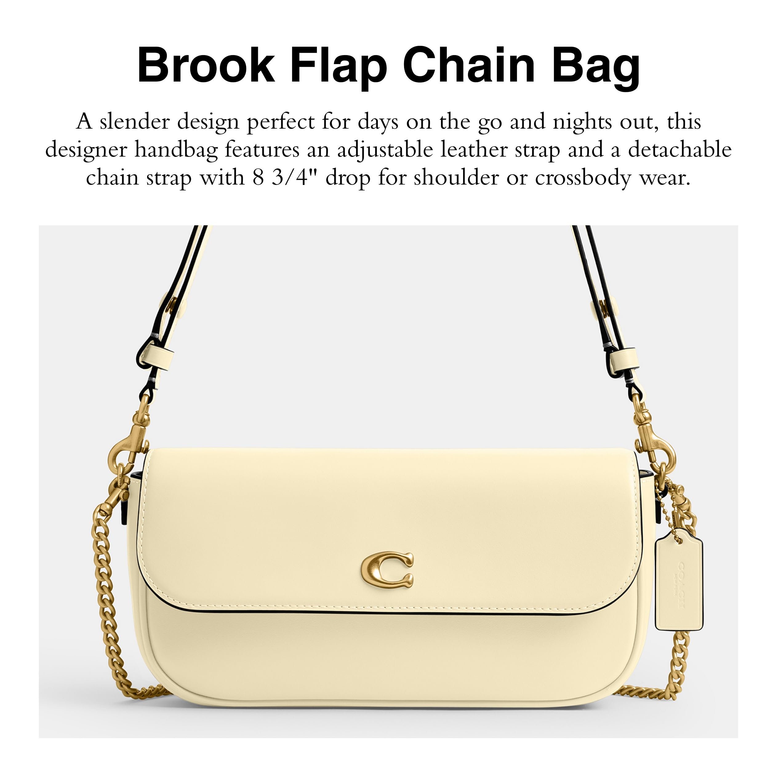 Coach Brook Flap Chain Bag, B4/Moonlight