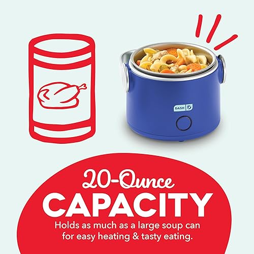 Miniatura 4 de DASH Hot2Go Calentador de alimentos personal (20 onzas) - Azul eléctrico