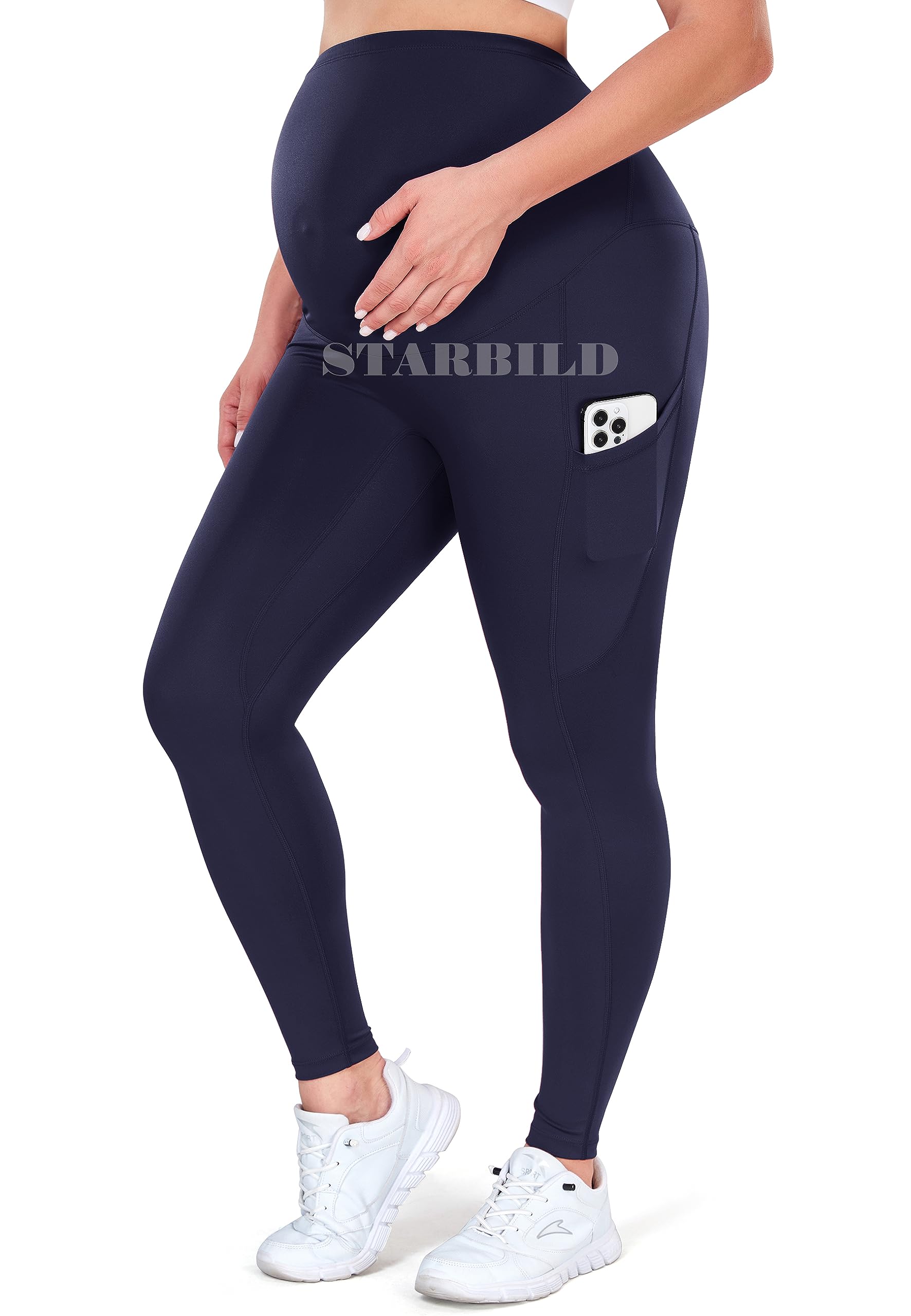 STARBILD Leggings Premaman per Coprire la Pancia in Gravidanza, Pantaloni per Donne Incinte Opachi Lunghi Morbidi