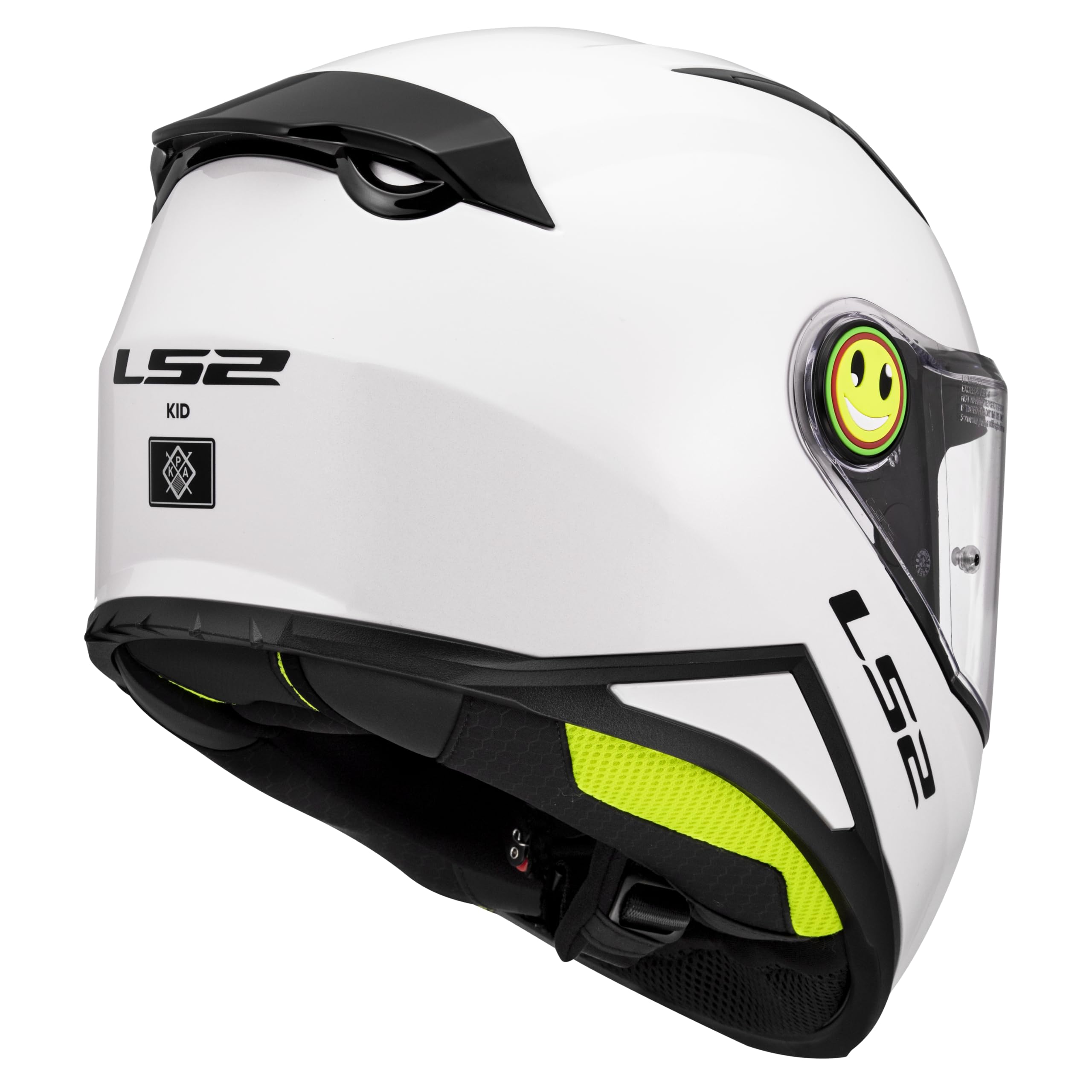 LS2 Unisex Kinder Kid Solid Gloss White Integral-Motorradhelm für Kinder