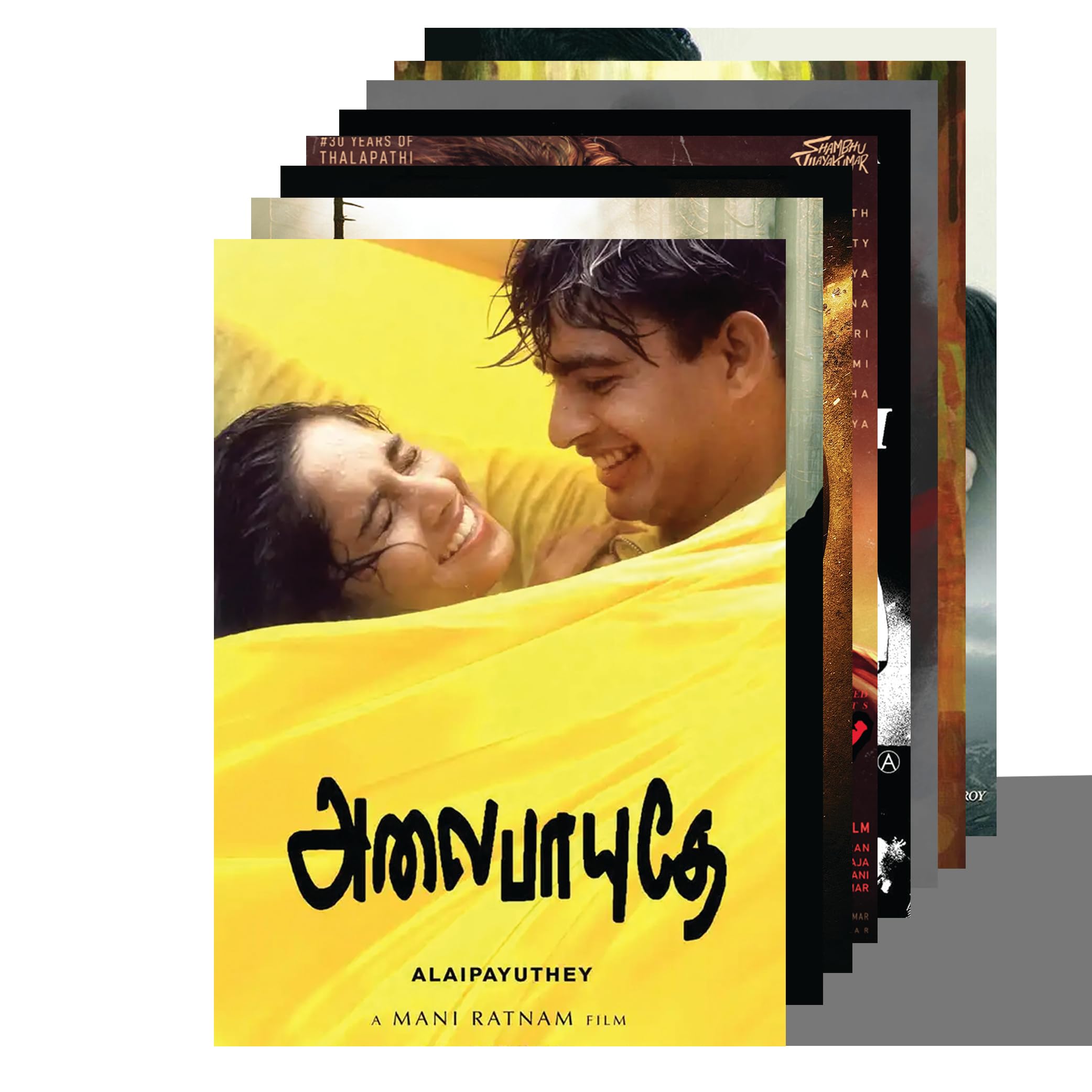 AROA Set of 8 Cult Director Mani Ratnam Movie Poster of All Time Model : 131 Wall Stickers Wall Decor Poster for Room | Size : 8 in X 11.5 in | 300 GSM Wall Stickers-image-23