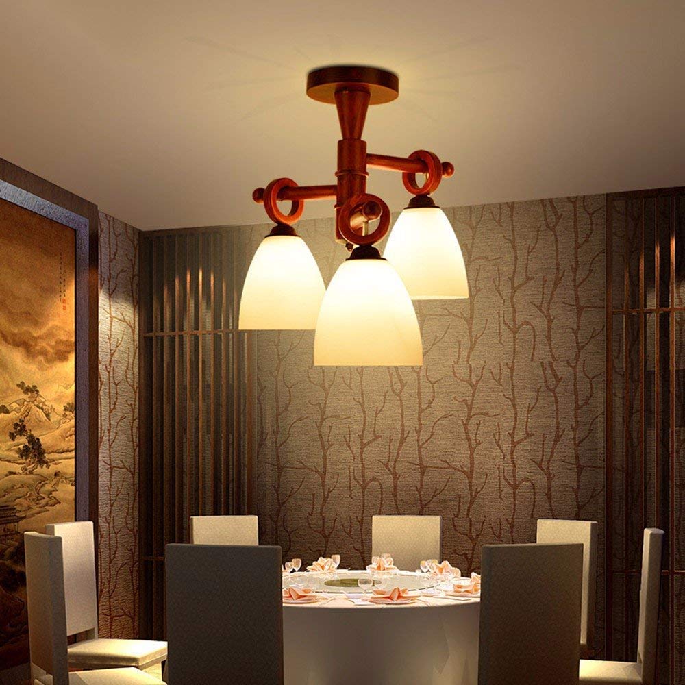 Lustre décoratif en bois avec éclairage chaud pour restaurant - 8