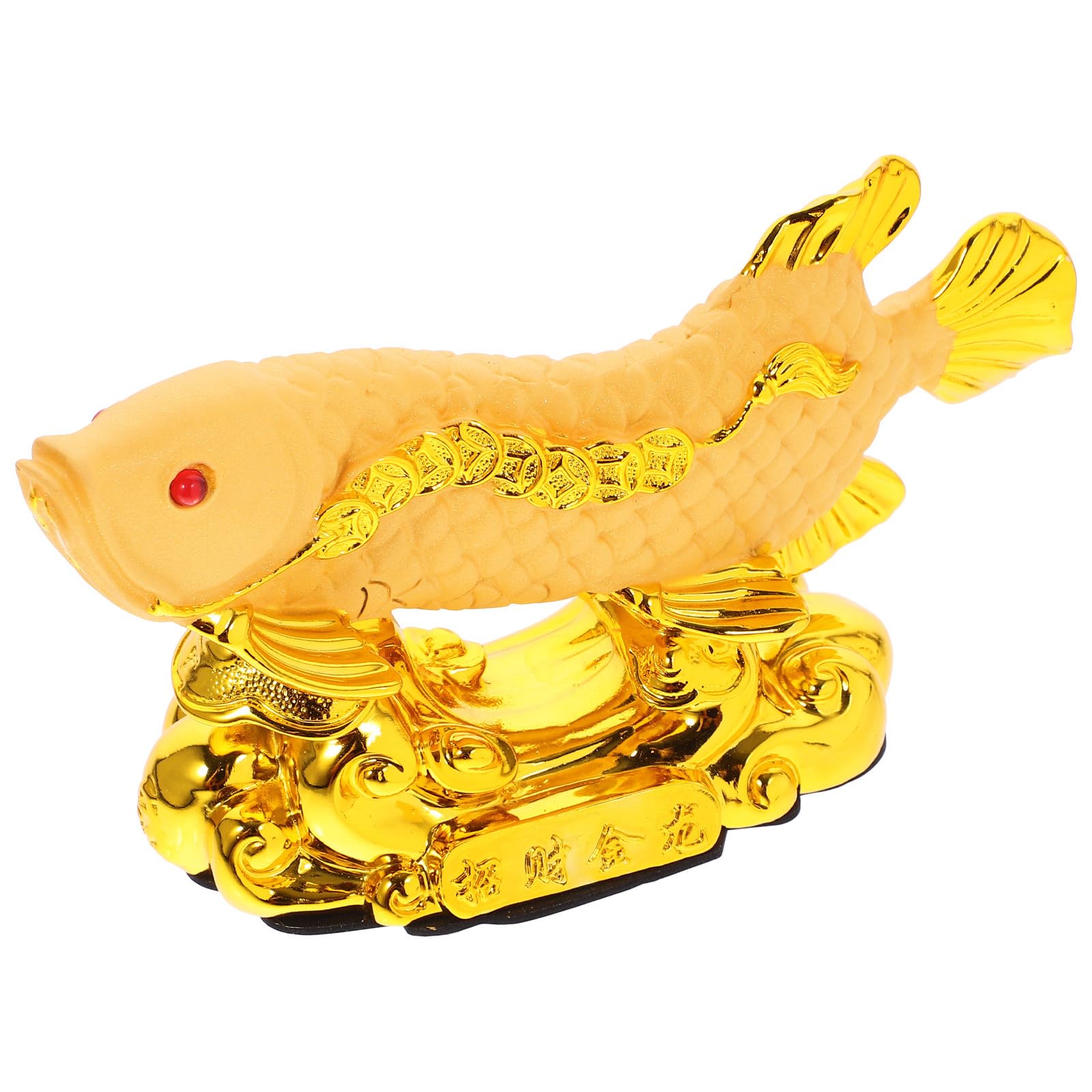 Ornement de poisson en résine dorée stable pour décorer les rebords de fenêtre étroits