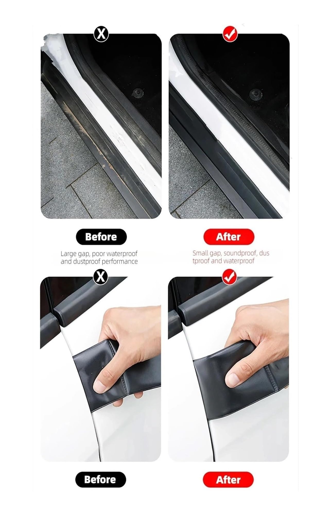 Junta Goma Protector de burlete para puerta coche, insonorizado y antipolvo para T1XX, para GMC para Yukon 1992-2025 Juntas