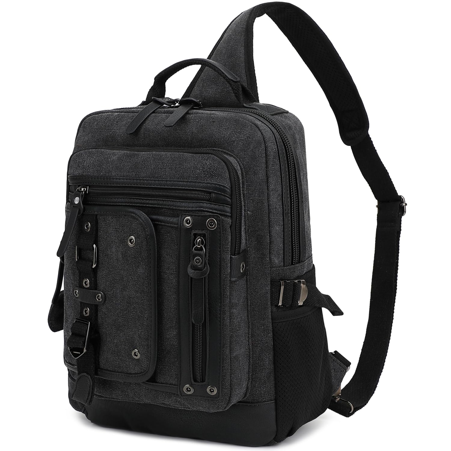 Leaper Sling Backpack Men Large Canvas Messenger Bag for Men Crossbody - Single Strap Laptop Hiking School Casual