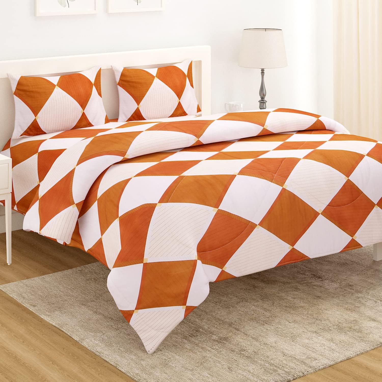 VIVEA RESERVE 300 TC Glace Cotton King Size Quilt Cover II Rajai Cover II Duvet Cover II Comforter Cover II Blanket Cover Double Bed - 90" x 100" inch