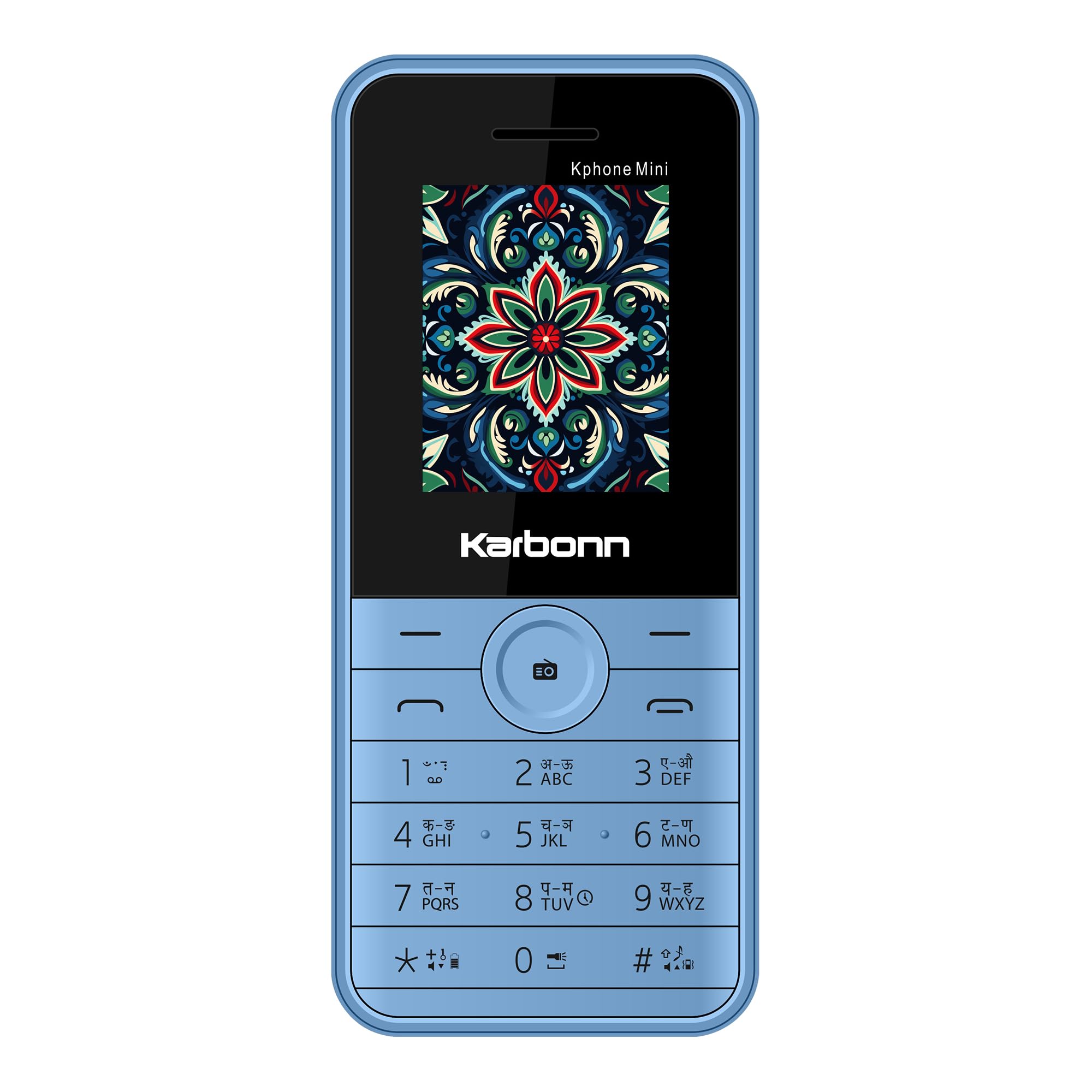 Karbonn Kphone Mini Dual GSM SIM KEYPAD Mobile 4.5cm(1.8) Bright Screen Expandable Memory up to 32 MB 1000 Phonebook Soft Blue...